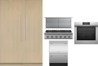 6 Piece Package Includes Refrigerator, Freezer, Cooktop, Wall Oven, Hood And Dishwasher